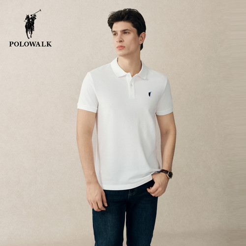 POLOWALK男式POLO衫净色小马