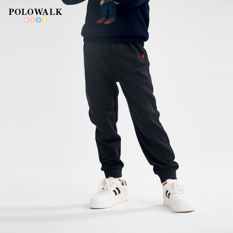 POLOWALK童装新品秋冬新款男女童大毛圈运动美式休闲卫裤束脚