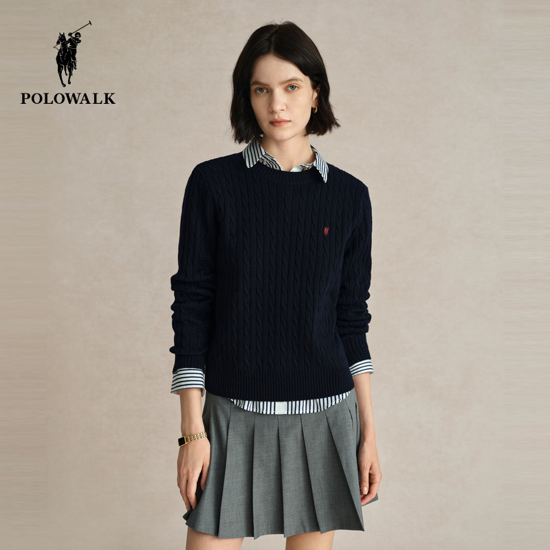 POLOWALK女士长袖针织衫图片