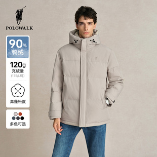 【特惠】POLOWALK短款连帽羽绒服冬季新款90鸭绒加厚保暖休闲外套