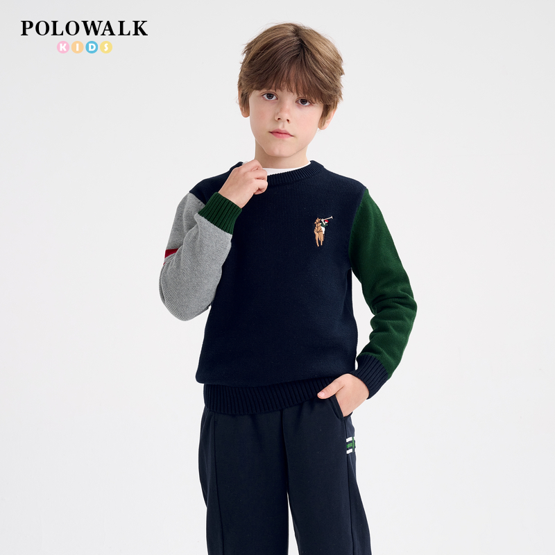 POLOWALK秋季男童线衫圆领