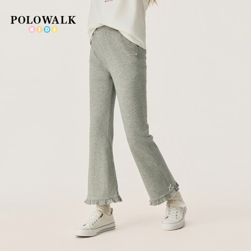 POLOWALK女童印绣花卫裤