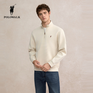 简约商务休闲立领套头上衣男式 新品 卫衣2025秋季 POLOWALK男装