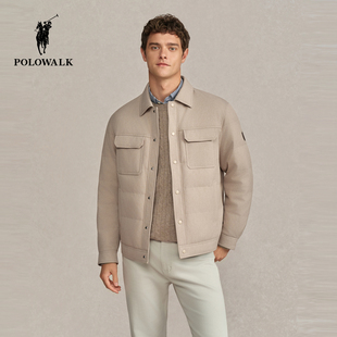 商务风90鸭绒轻薄翻领羽绒外套 新品 POLOWALK男式 羽绒服2025冬季