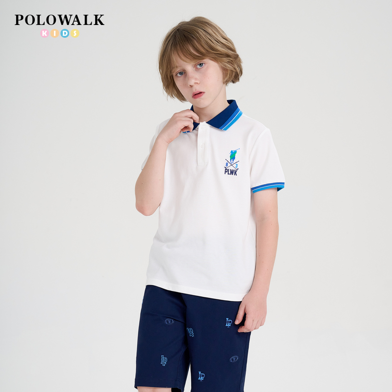 POLOWALK撞色长袖POLO衫