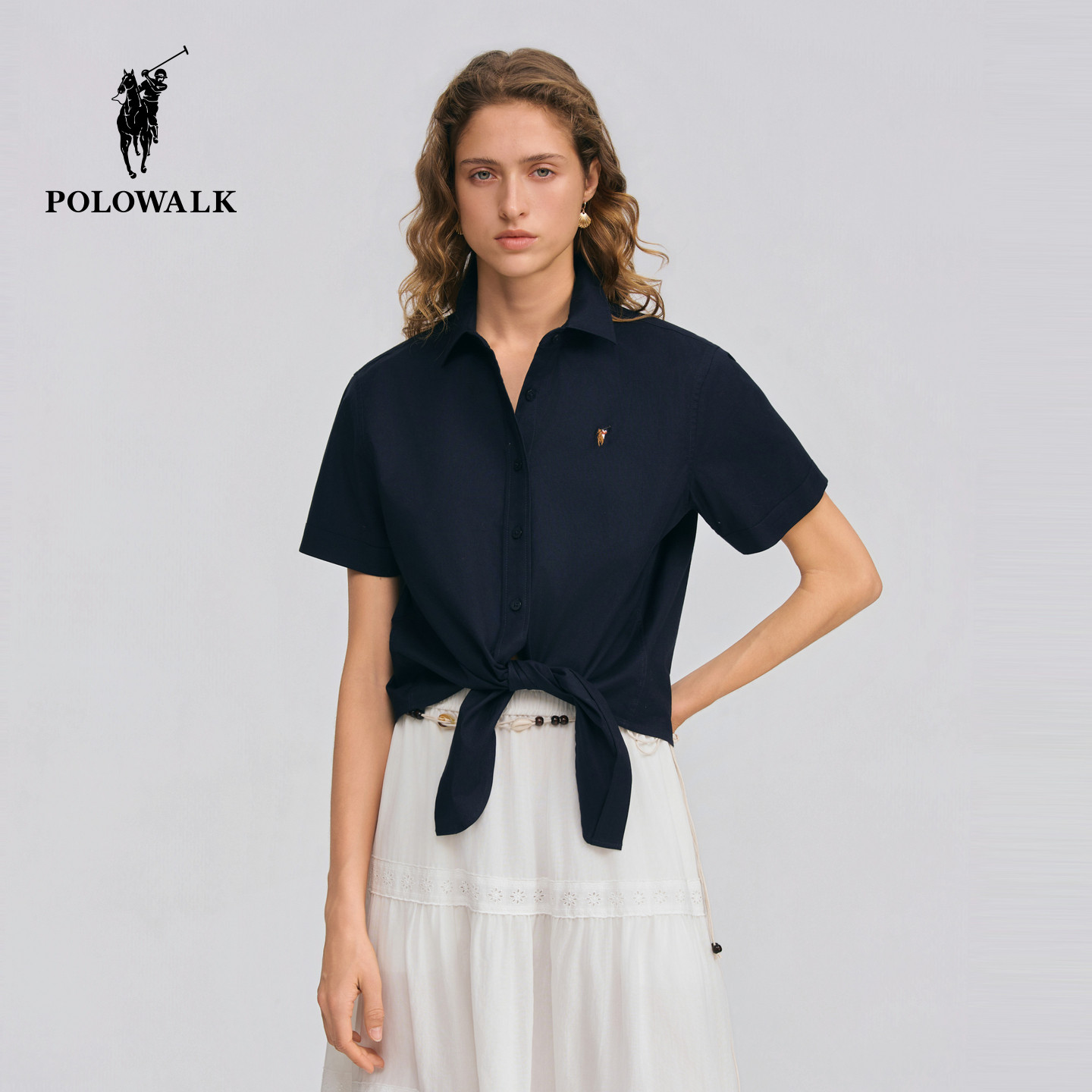 POLOWALK设计感短袖衬衫图片