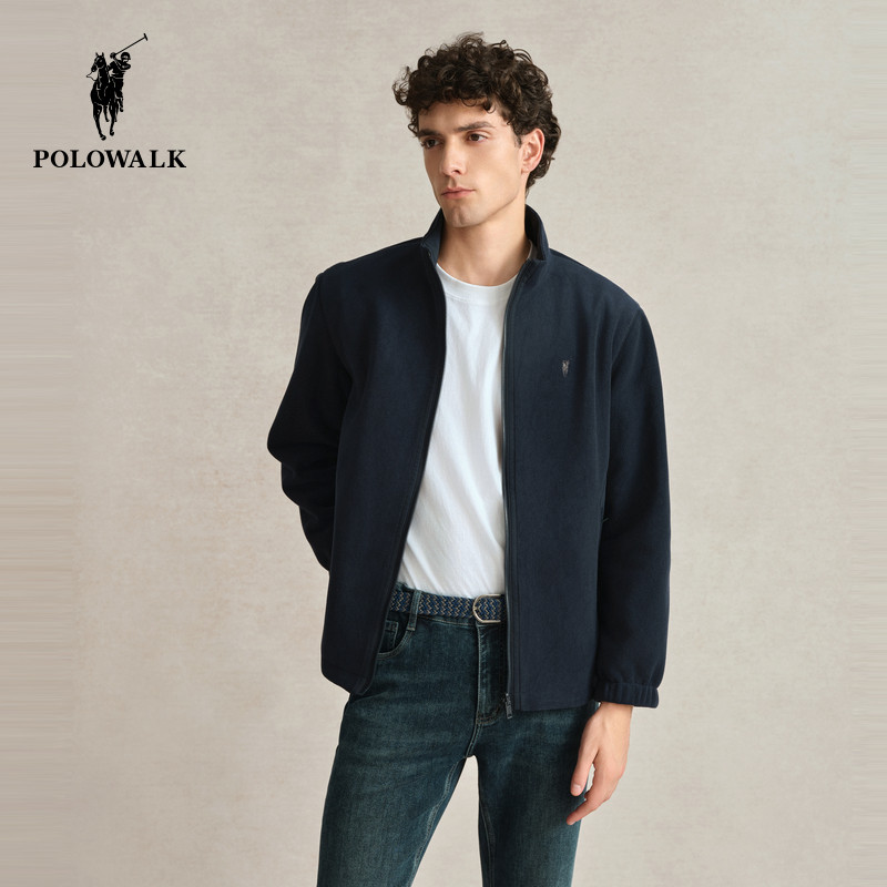 POLOWALK男士立领摇粒绒外套秋冬新款休闲百搭舒适夹克外套,男装,夹克,淘宝优惠券,粉丝福利购,淘宝优惠卷