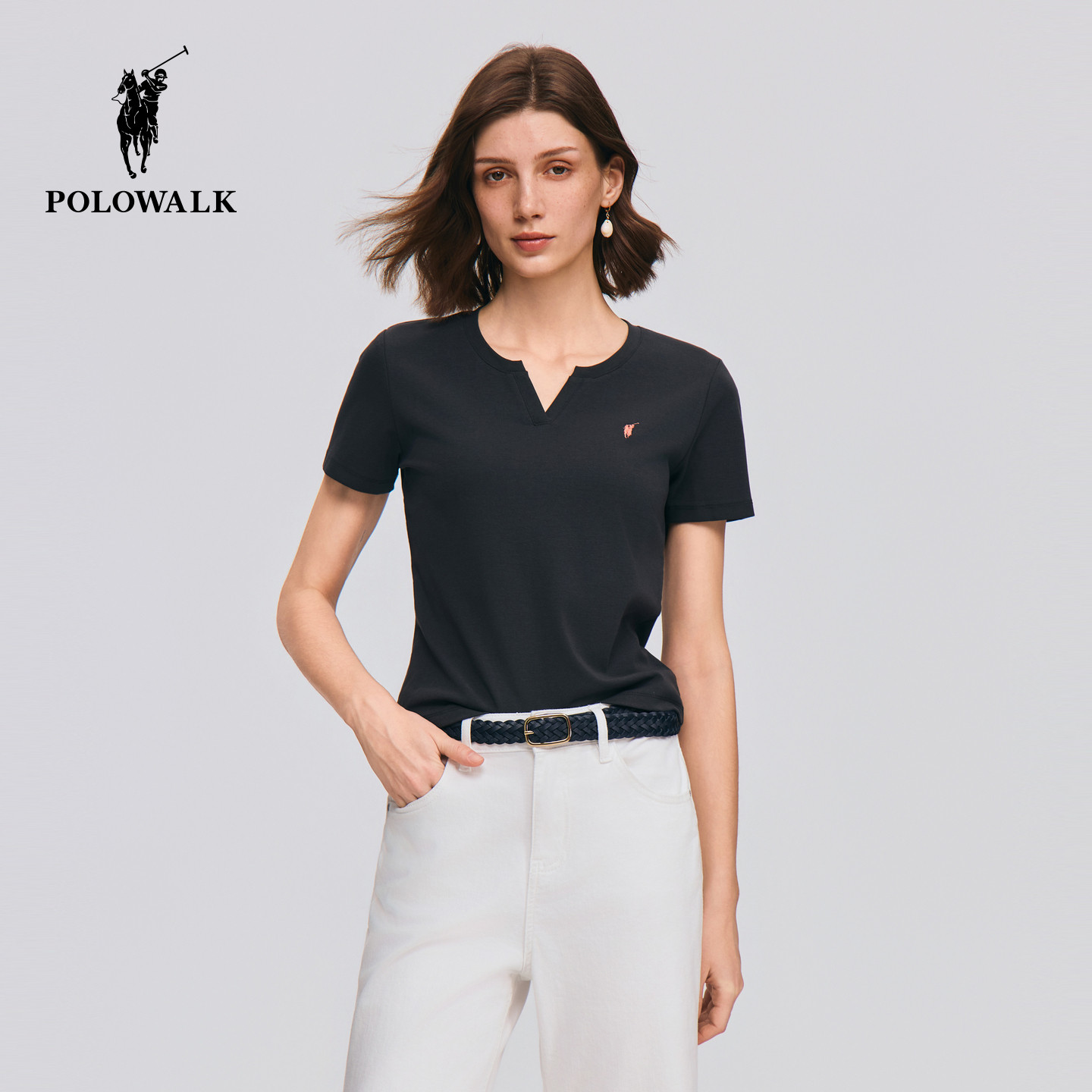 POLOWALK经典直筒短袖T恤图片