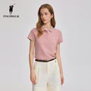 修身 2025夏季 新品 上衣 百搭T恤潮流女装 短袖 POLOWALK女式 POLO衫