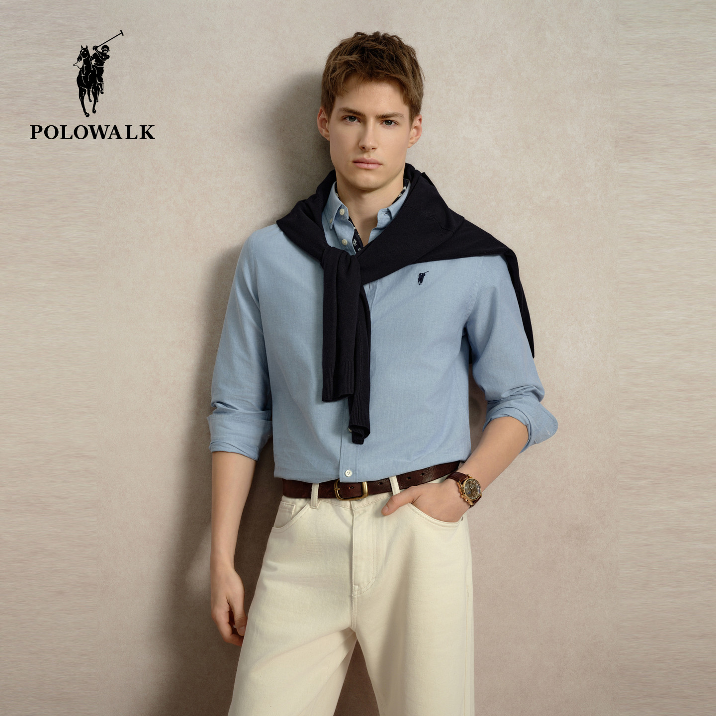 POLOWALK男式长袖衬衫图片