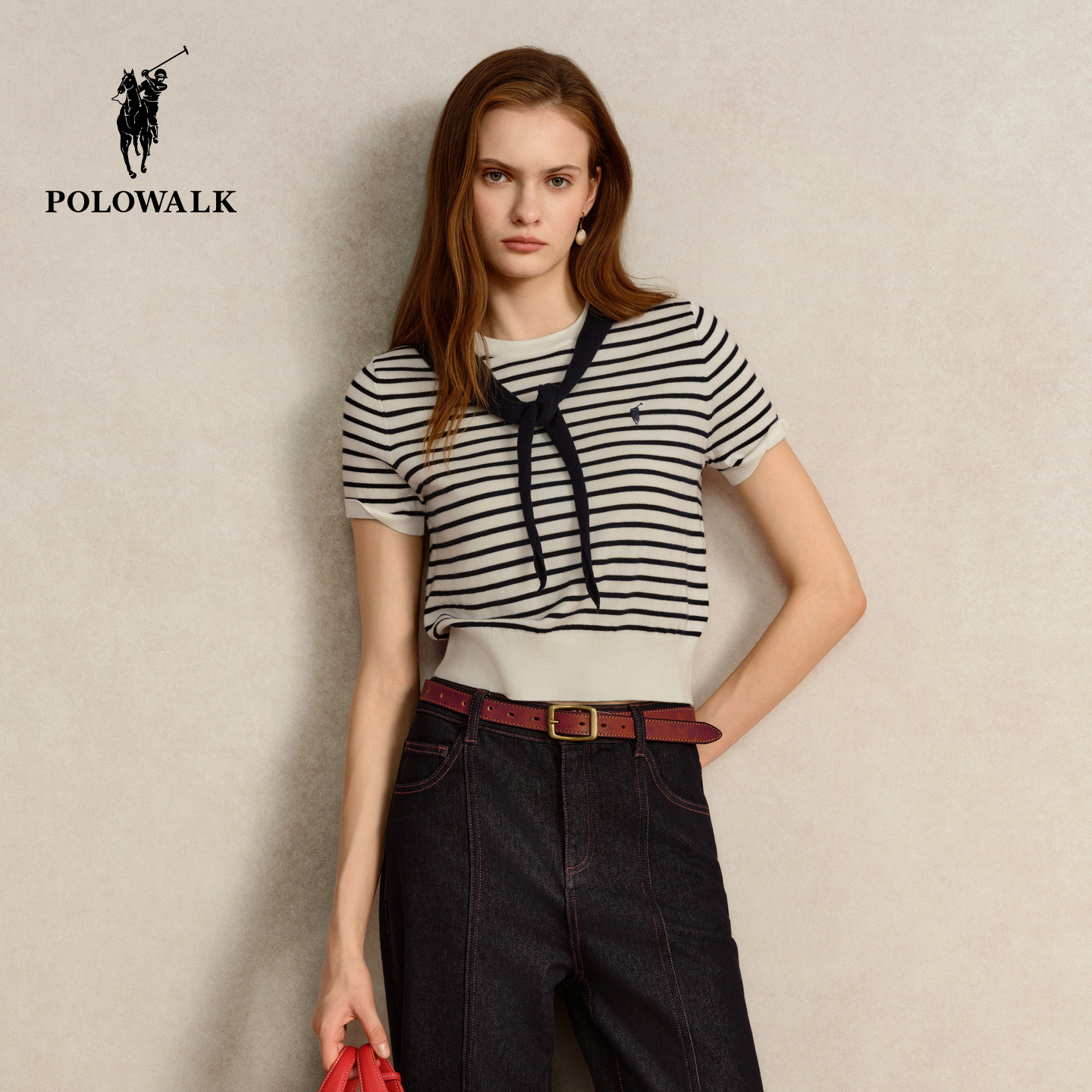 POLOWALK女式短袖针织衫