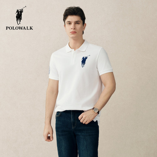 POLOWALK男式POLO衫净色大马