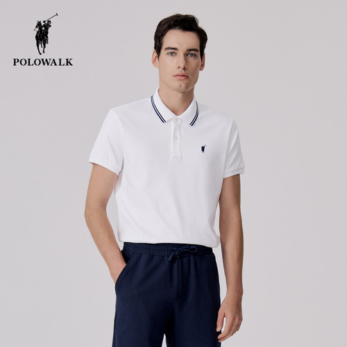 夏季男士显瘦白色短袖凉爽polo衫