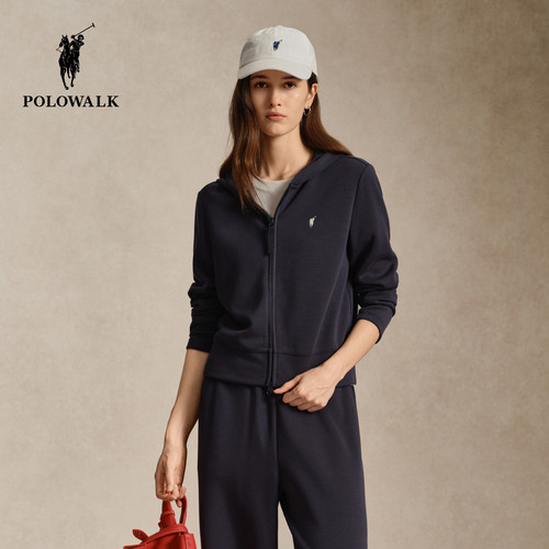 【套装】POLOWALK女式卫衣2026秋季新品连帽户外休闲运动开衫套装