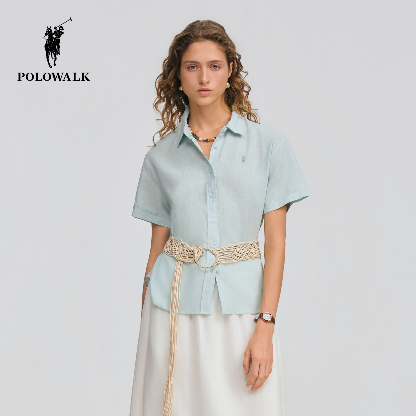 POLOWALK女式短袖衬衫图片