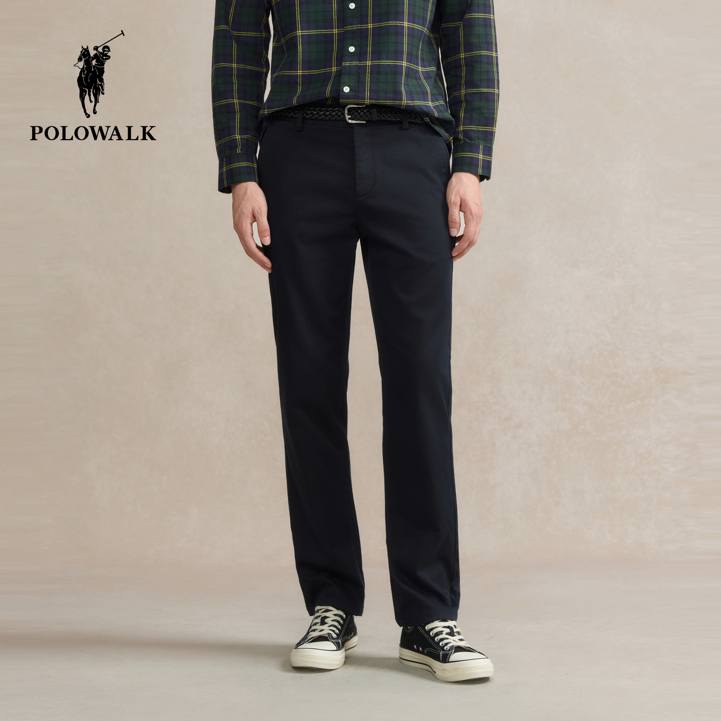 POLOWALK男装休闲裤2025秋冬裤新品商务休闲日常通勤简约直筒男式