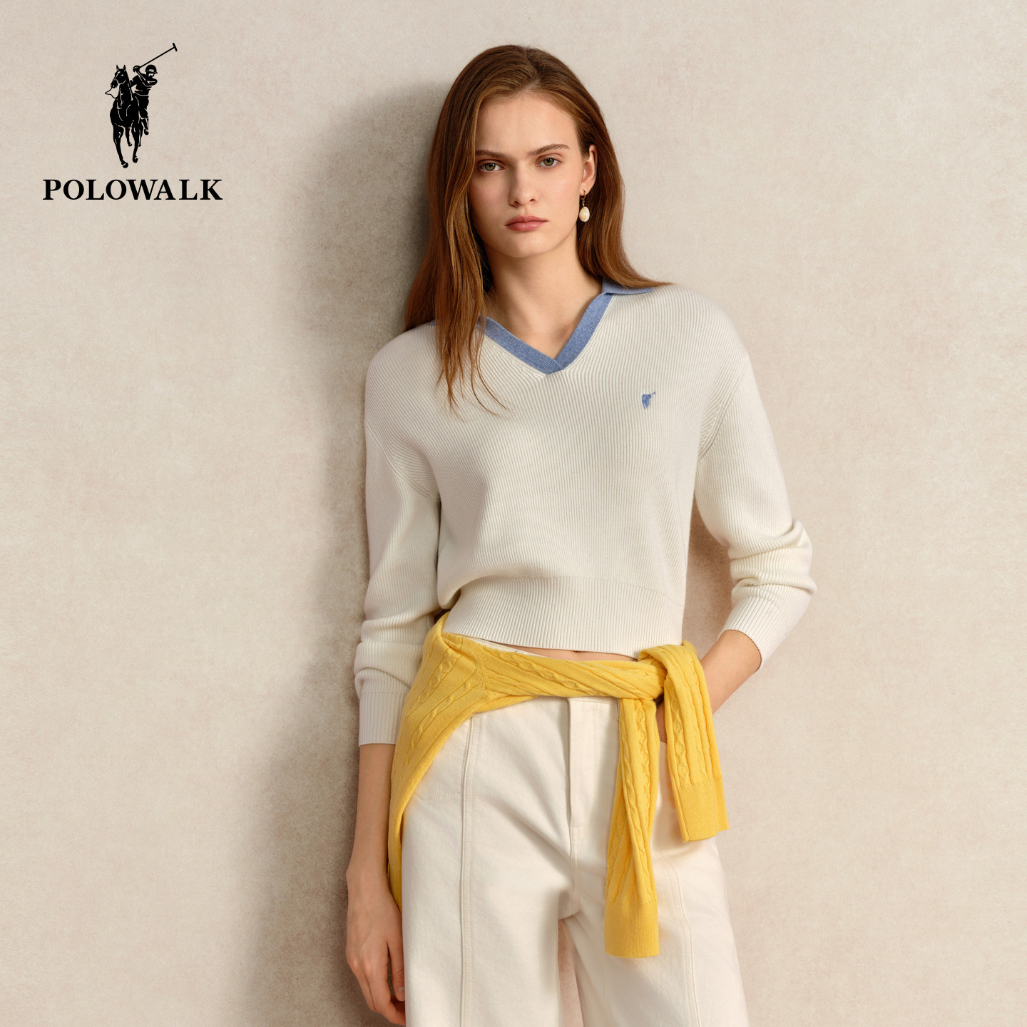 POLOWALK女式长袖针织衫