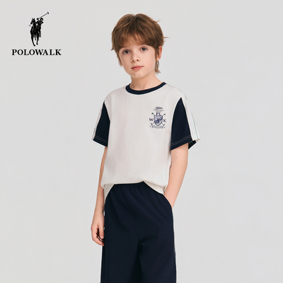 POLOWALK男童净色短袖T恤
