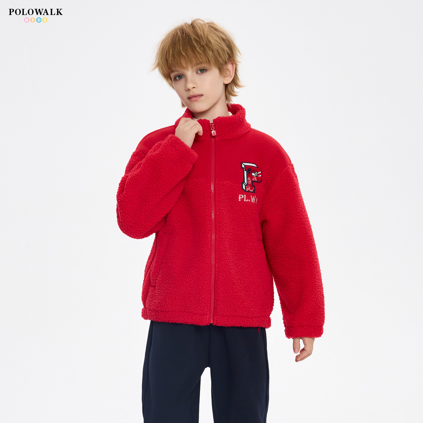 POLOWALK童装男童立领短款外套秋冬新款男女童学院风摇粒绒,童装/婴儿装/亲子装,夹克/皮衣,淘宝优惠券,粉丝福利购,淘宝优惠卷