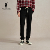 时尚 秋冬新款 百搭束脚运动卫裤 男装 子 POLOWALK男士 裤 休闲针织裤