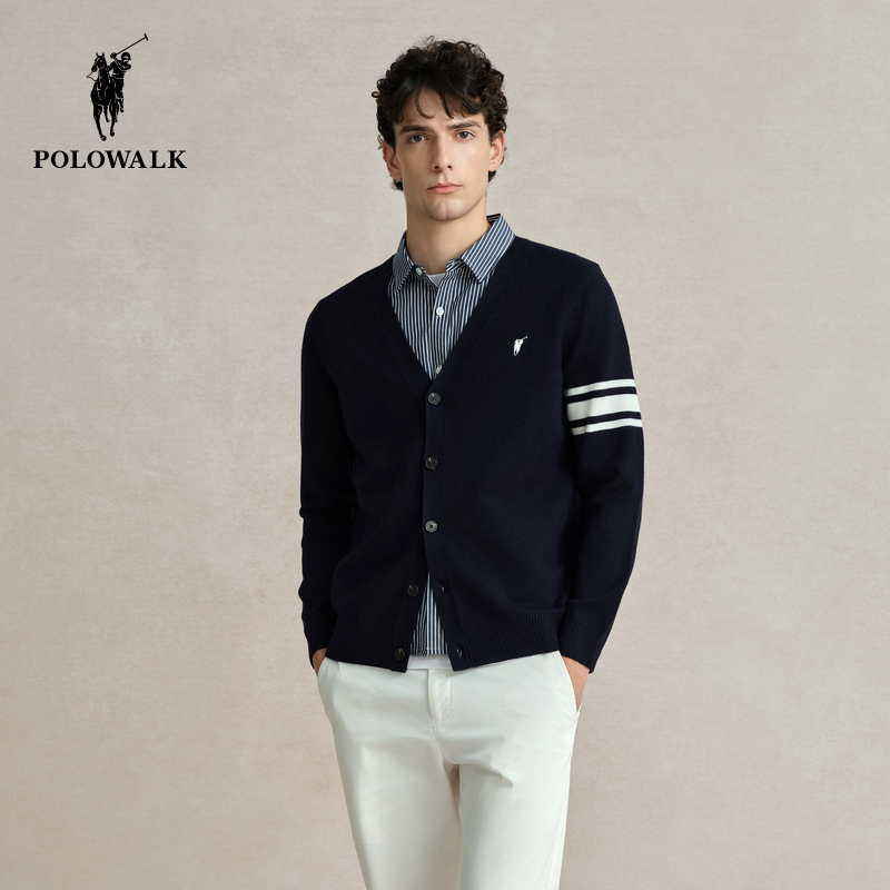 秋冬款男式针织衫纯色百搭通勤