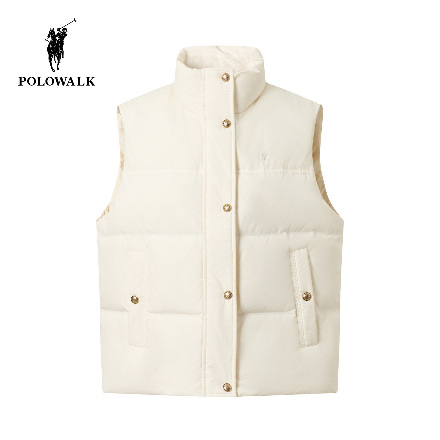 POLOWALK女式羽绒马夹2026冬季新品90鸭绒立领保暖厚款羽绒背心