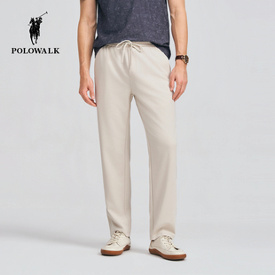 纯色直筒松紧腰抽绳休闲卫裤 POLOWALK男式 新品 2026春夏裤 休闲裤