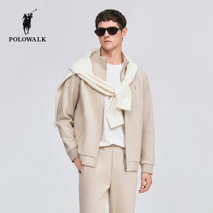 新品 卫衣2026春季 POLOWALK男式 立领拉链卫衣休闲直筒卫裤 套装
