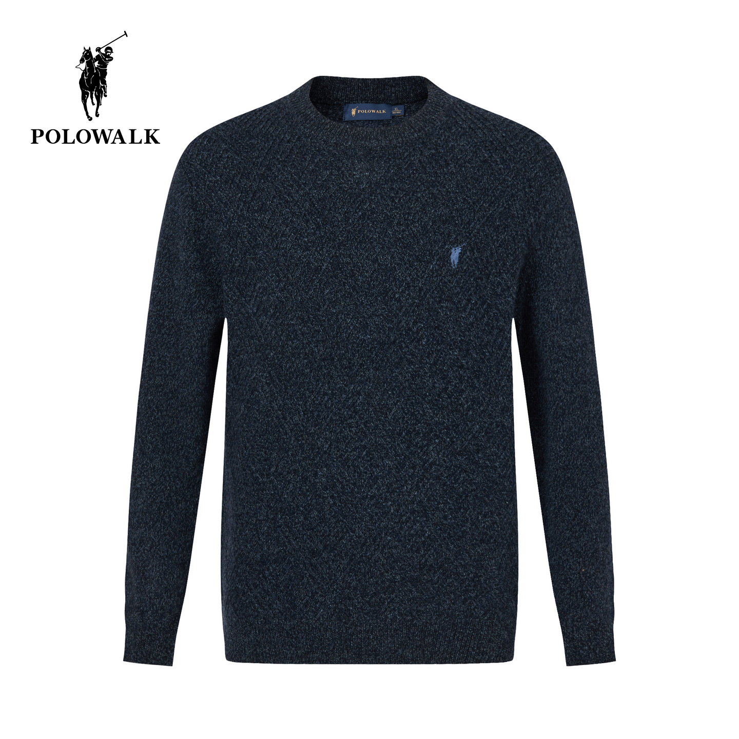【100%绵羊毛】POLOWALK男式羊毛衫冬季款简约内搭套头打底羊毛衫