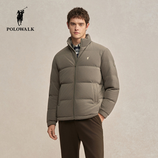 POLOWALK男式短款面包羽绒服2025冬季新品立领90鸭绒羽绒服外套