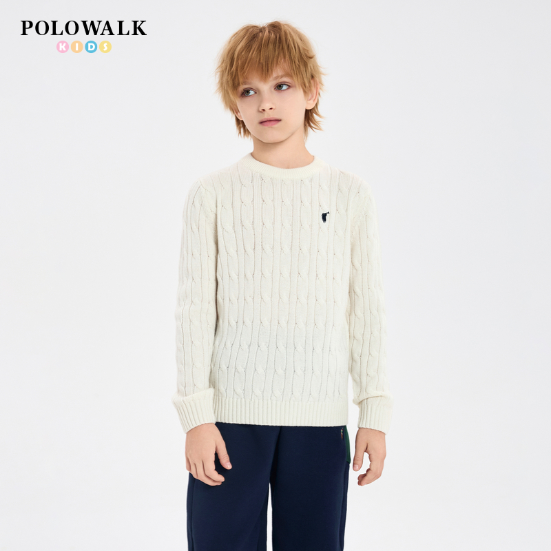 POLOWALK秋季儿童羊毛衫圆领