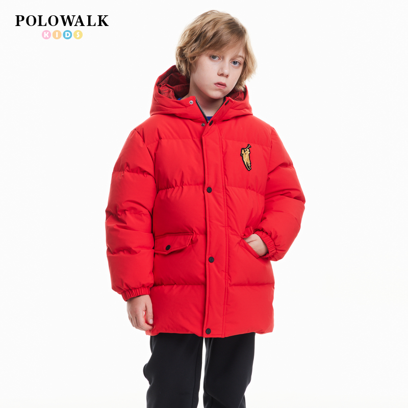 POLOWALK春季男童羽绒服中长