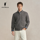 新品 半高领绞花开衫 羊毛衫 2025冬季 100%绵羊毛 POLOWALK男式