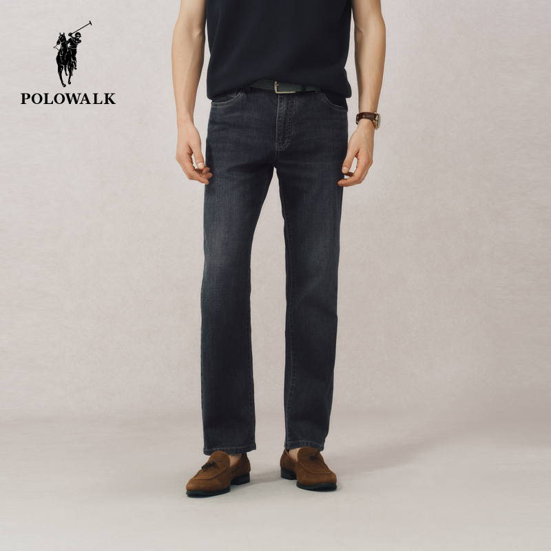 POLOWALK牛仔裤男式2025春夏新品修身百搭时尚休闲裤商务裤子