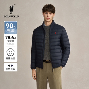 简约百搭保暖立领90鸭绒外套 新品 POLOWALK男式 排骨羽绒服2025冬季