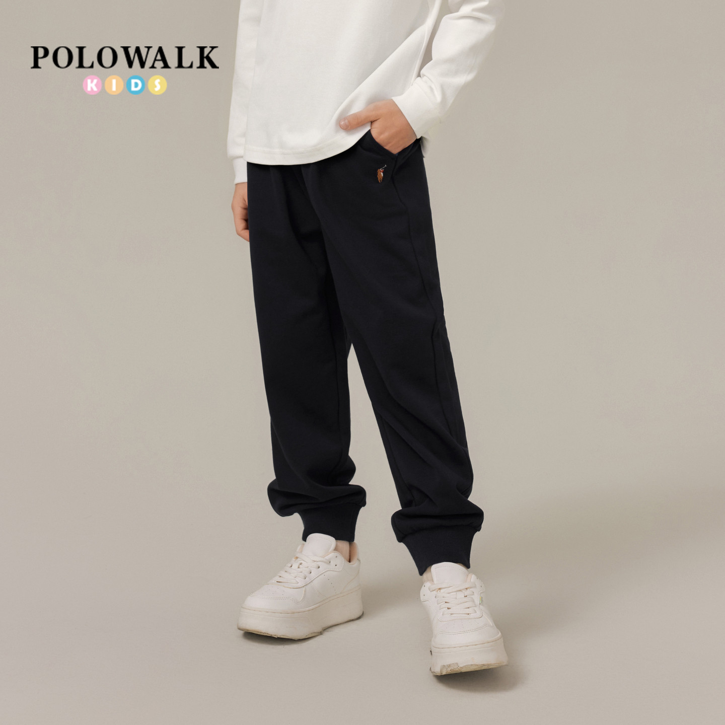 POLOWALK男童撞色拼接卫裤
