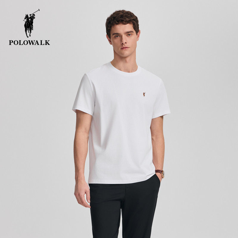 【冰氧吧】POLOWALK男式短袖圆领T恤夏季新品半袖上衣百搭短T
