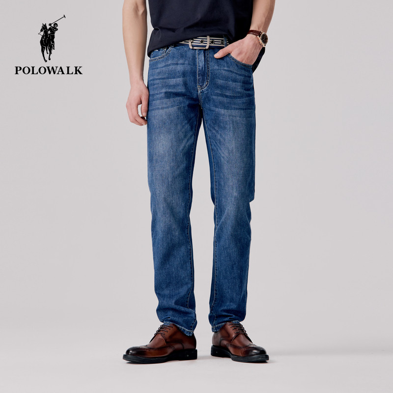 POLOWALK男士直筒牛仔裤春季百搭通勤直筒裤潮流长裤子男