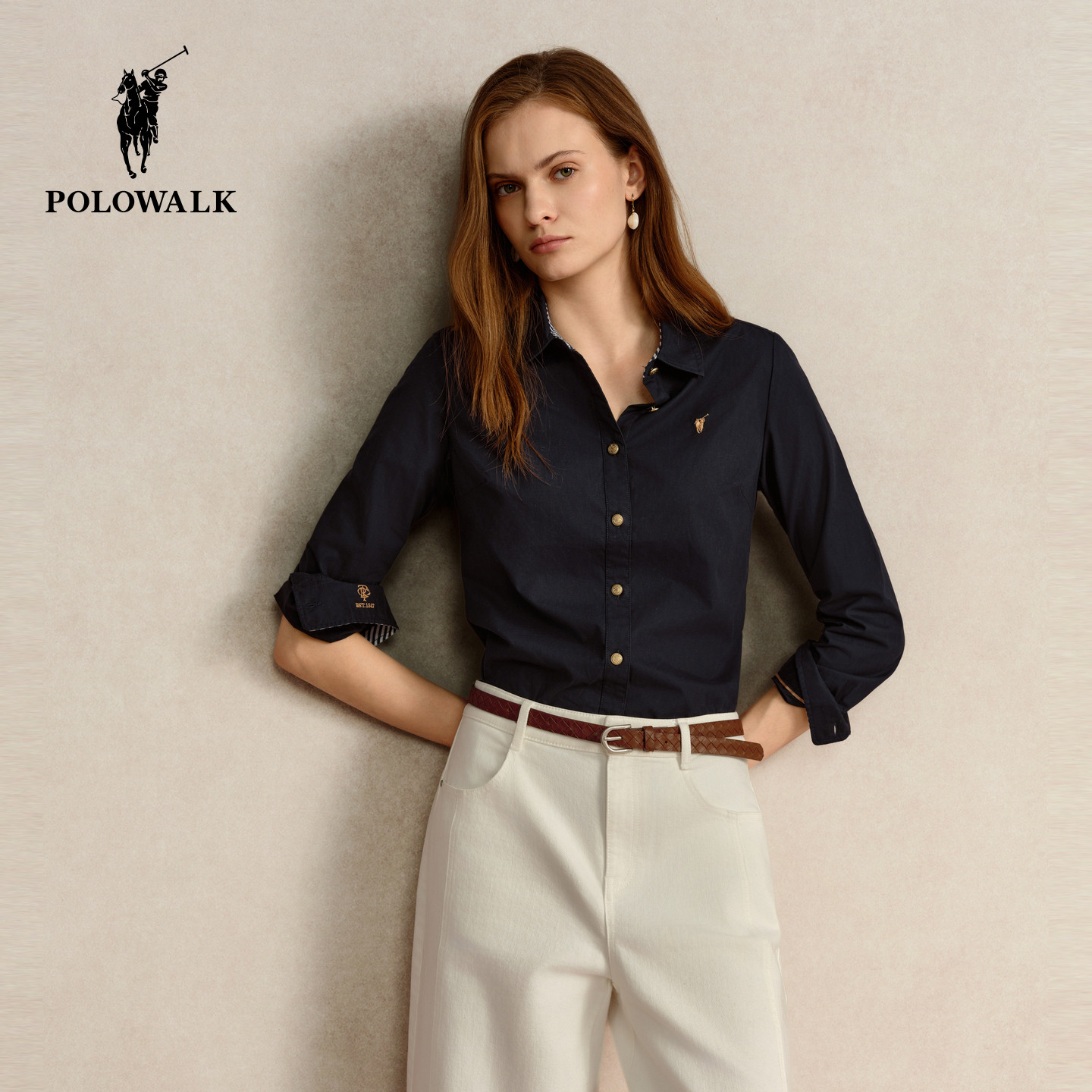 POLOWALK女式长袖衬衫图片