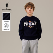 2025秋冬新品 男童针织衫 POLOWALK童装 圆领套头打底衫 100%棉