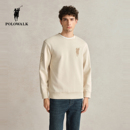 POLOWALK卫衣男秋冬刺绣圆领百搭套头简约户外休闲大标运动上衣男