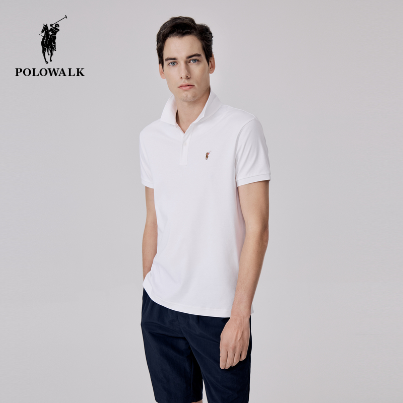 POLOWALK短袖polo衫男士夏季新款休闲显瘦T恤衫简约时尚