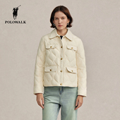 新品 POLOWALK女式 轻薄羽绒服2025冬季 90鸭绒英伦风翻领百搭外套女