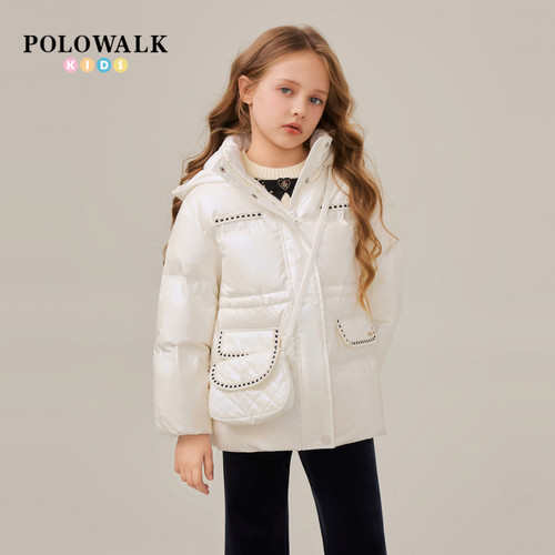 POLOWALK冬季女童羽绒服中长