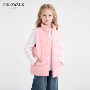 POLOWALK童装儿童棉马甲秋冬新款男童女童轻薄时尚棉衣百搭背心