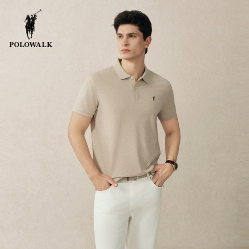 POLOWALK男式POLO衫净色花纱