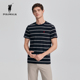 短袖 条纹修身 圆领T恤夏季 轻薄打底衫 上衣 新品 POLOWALK男式
