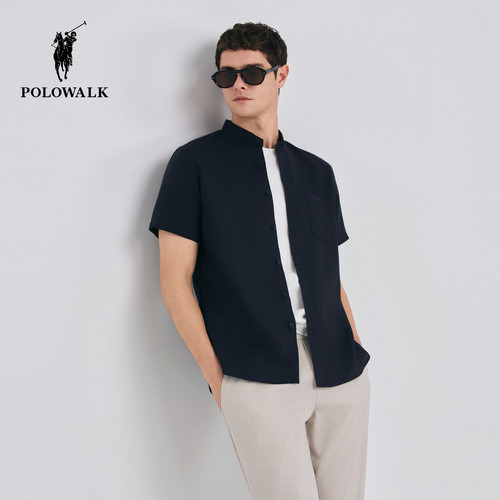 POLOWALK经典翻领短袖衬衫