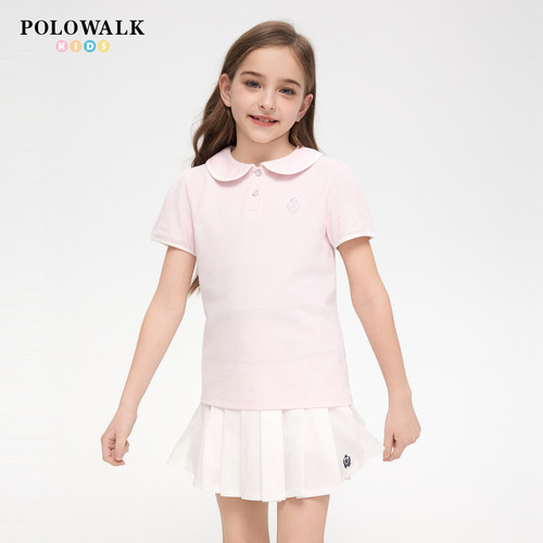 POLOWALK夏季儿童短袖T恤翻领