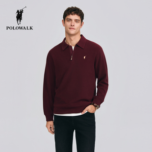新年款 男装 POLOWALK男式 新品 简约半拉链套头卫衣 卫衣2026春季